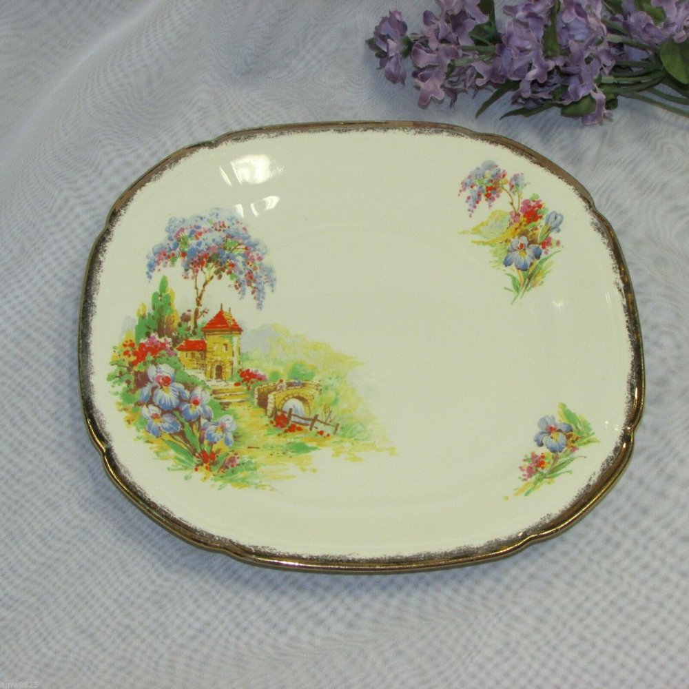 Alfred Meakin Royal Marigold Square Plate Country Cottage Vintage Cottagecore
